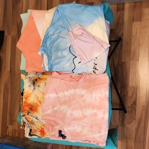Lot of 4 TIe Dye Short & Long Sleeve Tops - Size XXL